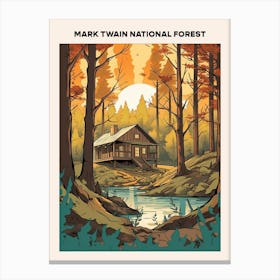 Mark Twain National Forest Midcentury Travel Poster Canvas Print