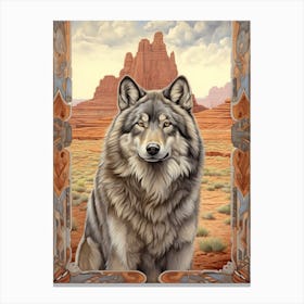 Indian Wolf Desert Scenery 2 Canvas Print