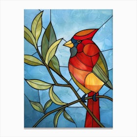 Cardinal Stained Glass Canvas Print