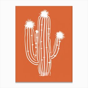 Cactus Line Drawing Hedgehog Cactus 2 Canvas Print