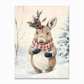 Christmas Donkey Canvas Print