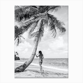 Dreamy Tropical Island Black And White Canvas Print