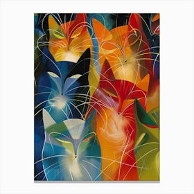 Cats In A Row Canvas Print