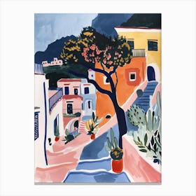 Travel Poster Happy Places Amalfi Coast 1 Canvas Print