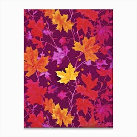 Abstract Autumnal Wallpaper Featuring A Vivid Top View Of An Oak And A Maple Tree Their Branches Ab (1) Canvas Print