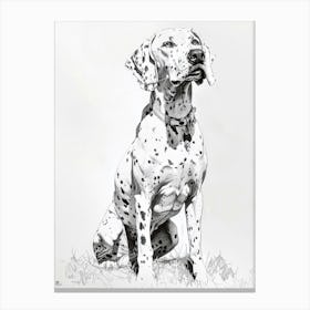 Dalmation Line Sketch 3 Canvas Print