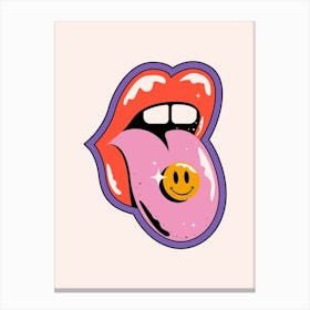 Smiley Tongue Canvas Print
