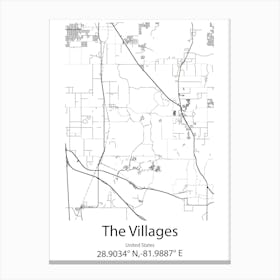 The Villages,United States Minimalist Map Toile