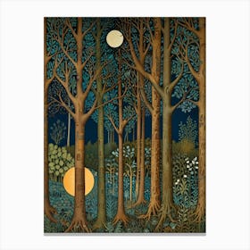 William Morris Moon In The Forest 9 Canvas Print