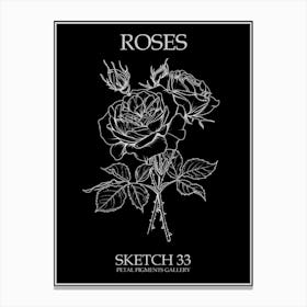 Roses Sketch 33 Poster Inverted Canvas Print