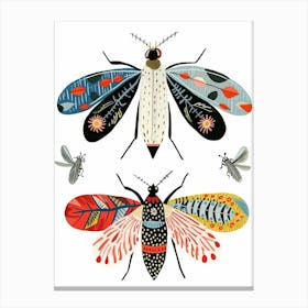 Colourful Insect Illustration Whitefly 8 Canvas Print