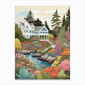 House By The Stream Canvas Print