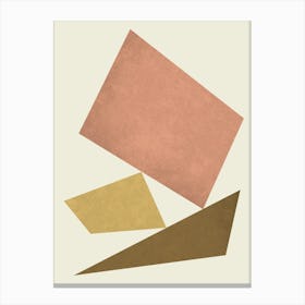 3 Forms Composition - Minimal Abstract Geometric Pink Brown Canvas Print