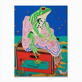 Maximalist Animal Painting Frog 1 Canvas Print