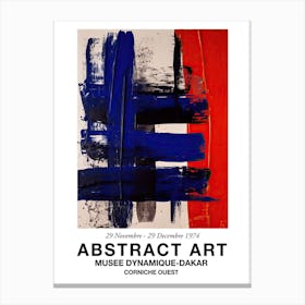 Blue And Red Brush Strokes Abstract 3 Exhibition Poster Canvas Print