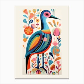 Colourful Scandi Bird Duck 2 Canvas Print