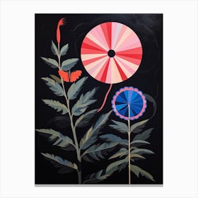 Bee Balm 4 Hilma Af Klint Inspired Flower Illustration Canvas Print