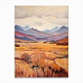 Autumn National Park Painting Fiordland National Park New Zealand 5 Canvas Print