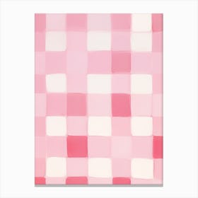 Pink And White Checker Board 1 Canvas Print