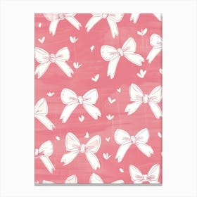 Pastel Pink Bows 3 Pattern Canvas Print
