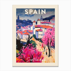 Santander Spain 2 Fauvist Painting Travel Poster Canvas Print