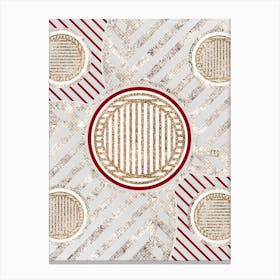 Geometric Glyph in Festive Gold Silver and Red n.0026 Canvas Print