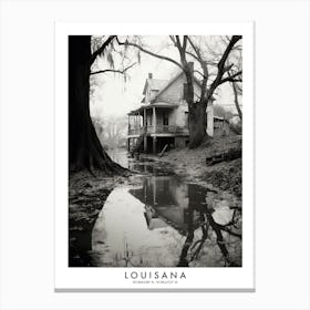 Poster Of Louisana, Black And White Analogue Photograph 2 Canvas Print