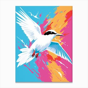 Andy Warhol Style Bird Common Tern 4 Canvas Print
