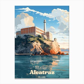 Alcatraz Island San Francisco California United States Illustration Canvas Print