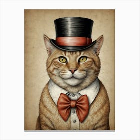 Top Hat Cat 1 Canvas Print