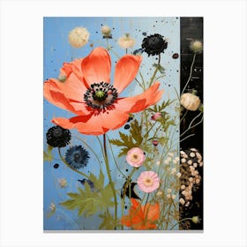 Surreal Florals Love In A Mist Nigella 6 Flower Painting Canvas Print
