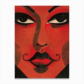 Woman With A Mustache Canvas Print