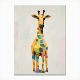 Giraffe Kids Patchwork Painting Canvas Print