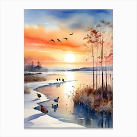 Winter Birds 3 Canvas Print