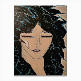 Nikki six white and blue  Canvas Print