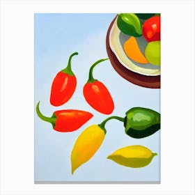 Serrano Pepper 2 Tablescape vegetable Canvas Print
