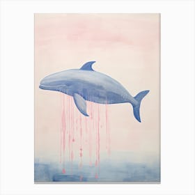 Playful Illustration Of Whale For Kids Room 4 Canvas Print