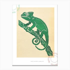 Green Jacksons Chameleon 4 Poster Canvas Print