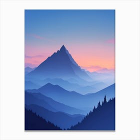 Misty Mountains Vertical Composition In Blue Tone 14 Canvas Print