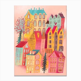 Lovely Pink Village Canvas Print
