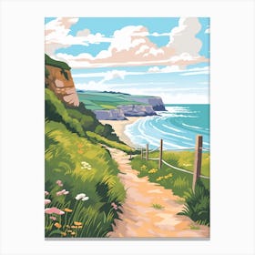 The Causeway Coast Way Northern Ireland 3 Hike Illustration Canvas Print