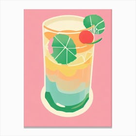 Sazerac Retro Pink Cocktail Poster Canvas Print