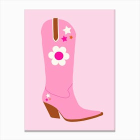 Cowboy Boot | 01 - Pink Canvas Print