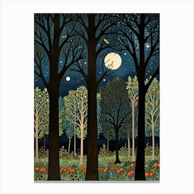 William Morris Night In The Woods 4 Canvas Print