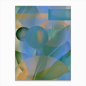 Blue Geometric Garden Abstract Canvas Print