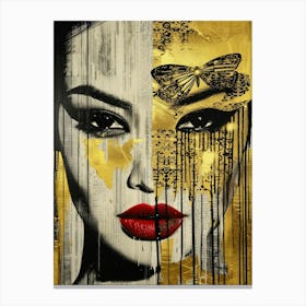 Gold And Black 53 Canvas Print