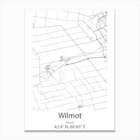 Wilmot,Canada Minimalist Map Canvas Print