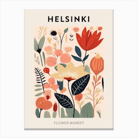 Flower Market Poster Helsinki Finland Canvas Print