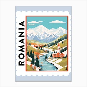 Romania 4 Travel Stamp Poster Canvas Print