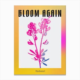 Hot Pink Bluebonnet Poster Canvas Print